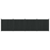 Fence Panel 4 pcs WPC and Aluminium Black 3429486