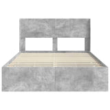 Bed Frame with Storage and Headboard Concrete Grey 150 x 200 cm 3414296