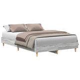 Bed Frame No Mattress Grey Sonoma 120x200 cm Engineered Wood 861035