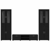 TV Cabinet Set with Drawer FLORIN 3 pcs Black Engineered Wood 3397995