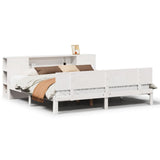 Bookcase Bed without Mattress White 200x200cm Solid Wood Pine 3322641