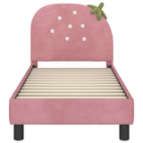 Toddler Bed Frame with Headboard Pink 70 x 140 cm Velvet 42011064