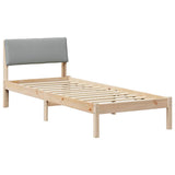 Bed frame Brown and light grey 80 x 200 cm Solid pine wood 878569