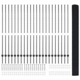 Welded Wire Fence with Post 50 x 1.5 m PVC-Coated Steel 3336644