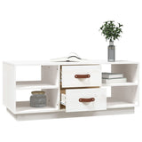 Coffee Table White 100x50x41 cm Solid Wood Pine 818271