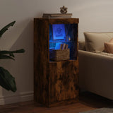 Sideboard with LED Lights Smoked Oak 41x37x100 cm 836690