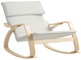 Comfortable Relax Rocking Chair, Upholstered Lounge Chair Recliner with High Back and Headrest for T3398P342359