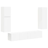 TV Cabinet Set Wall-mounted 4 pcs White Engineered Wood 3409033