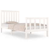 Bed Frame without Mattress White Solid Wood Small Single 3103869