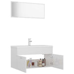 ZNTS Bathroom Furniture Set High Gloss White Engineered Wood 3071339