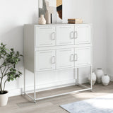 ZNTS Sideboard White 100.5x39x107 cm Steel 846601