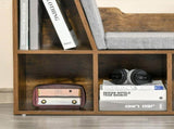 Bookcase Storage Shelf with Cushioned Reading Seat, Cube Bookshelf Organizer for Bedroom Living T3398P342299