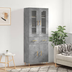Highboard Concrete Grey 69.5x34x180 cm Engineered Wood 3198525
