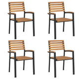 5 Piece Garden Dining Set Solid Wood Acacia and Metal 3155400