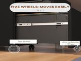 3-Drawer Vertical Filing Cabinet with Pencil Tray, Lock and 5 Wheels, Steel Mobile File Cabinet, for T3398P342469