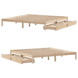 Bed Frame without Mattress 200x200 cm Solid Wood Pine 3301444