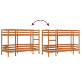 Bunk Bed without Mattress Wax Brown 75x190 cm Small Single Solid Wood Pine 3284226