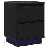 Bedside Cabinet with Drawer 2 pcs Black Oak 39 x 34.5 x 50 cm 869613
