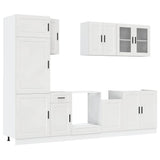 8 Piece Kitchen Cabinet Set Porto High Gloss White Engineered Wood 3314813