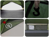Backpacking Tent Green 4-Person 185T Polyester with PU Coating 42017412