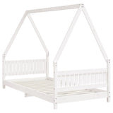 Kids Bed Frame White 90x190 cm Solid Wood Pine 834508