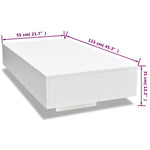 ZNTS Coffee Table High Gloss White 244021