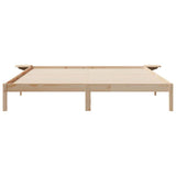 Bed Frame with Side Tables Natural 200 x 220 cm Solid Pine Wood 873256