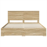Bed Frame with Drawer Sonoma Oak 180 x 200 cm Engineered Wood 3411273