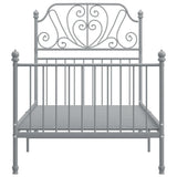 Bed Frame Grey Powder-coated metal Single Durable Bed Frame 324846