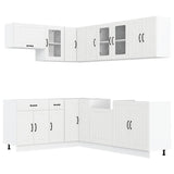 11 Piece Kitchen Cabinet Set "Lucca" White Engineered Wood 3314891