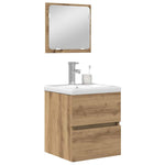 Bathroom Furniture Set with Drawer 3 pcs Black oak and White 3393511