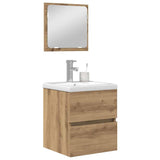 Bathroom Furniture Set with Drawer 3 pcs Black oak and White 3393511