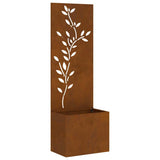 Garden Privacy Screen Floral Rusty 50 x 140 cm Weathering steel 876482