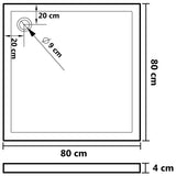 Shower trays 80 x 80 x 4 cm ABS 148900