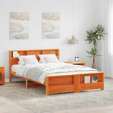 Bed Frame with Headboard Wax Brown 160 x 200 cm Engineered Wood 3394221