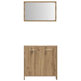 4 Piece Bathroom Furniture Set Artisan Oak Engineered Wood 3328554