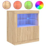 Sideboard with LED Lights Sonoma Oak 60.5x37x67 cm 836618
