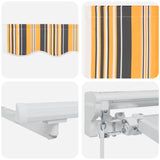 Retractable Awning Manual Multicolour Stripe 400x200 cm Fabric 3329847