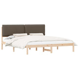 Bed Frame with Upholstered Headboard Taupe 180 x 200 cm 877822