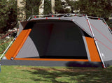 Camping Tent Cabin 4-Person Grey and Orange Quick Release 4004221