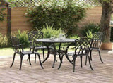 Garden Dining Set 5 pcs Black Aluminium 3334717