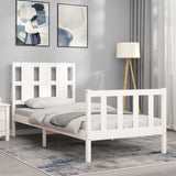 Bed Frame without Mattress White 90x200 cm Solid Wood Pine 3192217