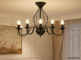 Chandelier E14 Metal Antique Black 52 x 47 cm 42053775