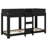 Bunk Bed for Kids Black Oak 75 x 190 cm Engineered Wood 3410540
