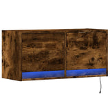 TV Wall Cabinet with LED Lights Smoked Oak 80x31x35 cm 852359