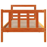 Bed Frame with Headboard without Mattress Wax Brown 100x200 cm 3305777