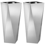 Planter 2 pcs Silver 30 x 30 x 75 cm Galvanised Steel 883777