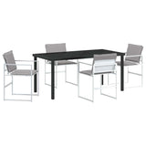 Garden Dining Set Folding 5 pcs White Textilene and steel 3379337