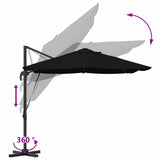 Umbrella Black 351 x 250 x 260 cm Polyester and Aluminium 42003347