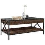 ZNTS Coffee Table with Infinity LED Brown Oak 90x50x38 cm 847711